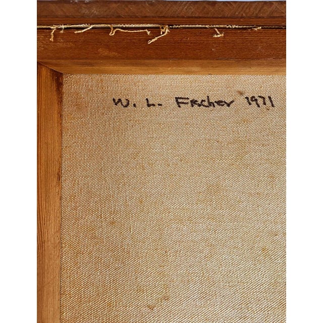 1970s Vintage Warren Fischer Still Life Abstract Oil Painting, Figurative For Sale - Image 5 of 5