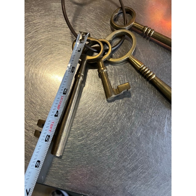 Brass Vintage Brass Set of Skeleton Keys For Sale - Image 8 of 10