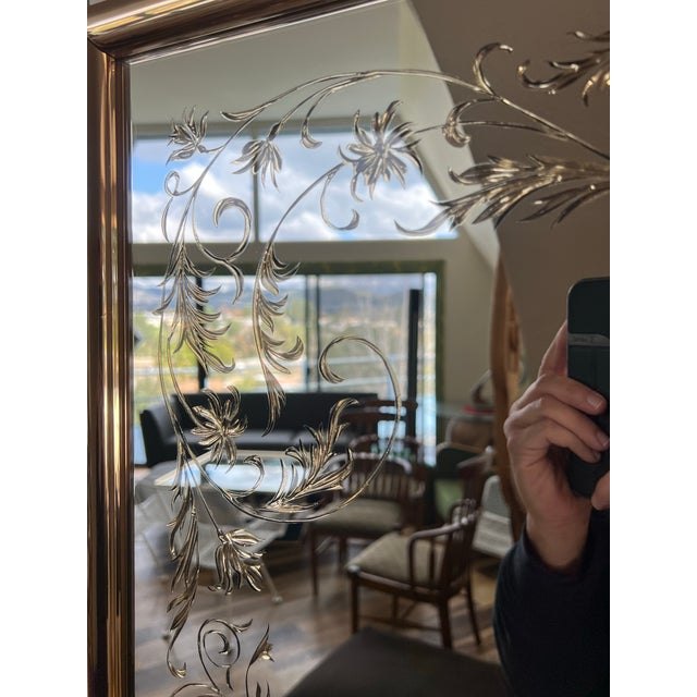 1980s Vintage Postmodern 1980s Square Wall Mirror Gold Gilt Frame For Sale - Image 5 of 12