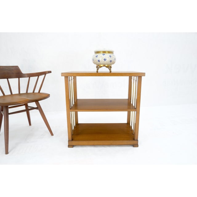 Charak Mid Century Modern Mahogany & Brass Night stands End Side Table Parzinger