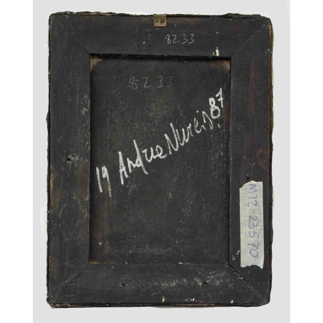 Black composition is an original contemporary artwork realized by Andrea Nurcis in 1987. Metal on panel. Hand signed and...