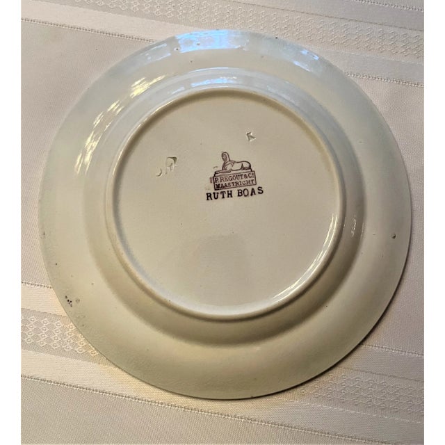 Traditional Antique Petros Regout & Maastricht Ruth and Boaz Transferware Plate Circa 1860 For Sale - Image 3 of 5