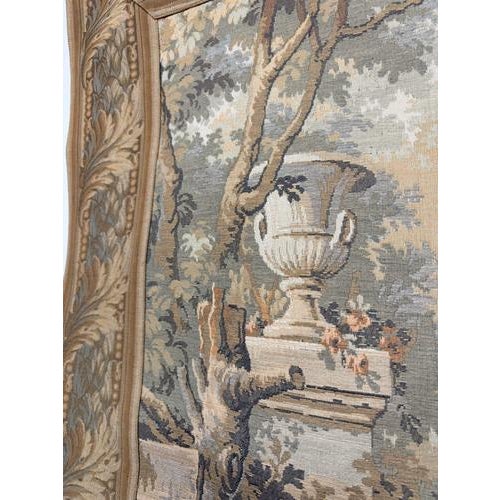 Mid-Century Modern French Jacquard Pastoral Tapestry For Sale - Image 5 of 6