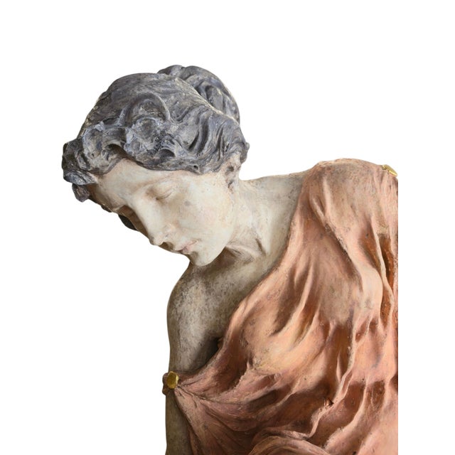 Art Nouveau Figure Lady in Evening Dress, 1900, Plaster For Sale - Image 9 of 12