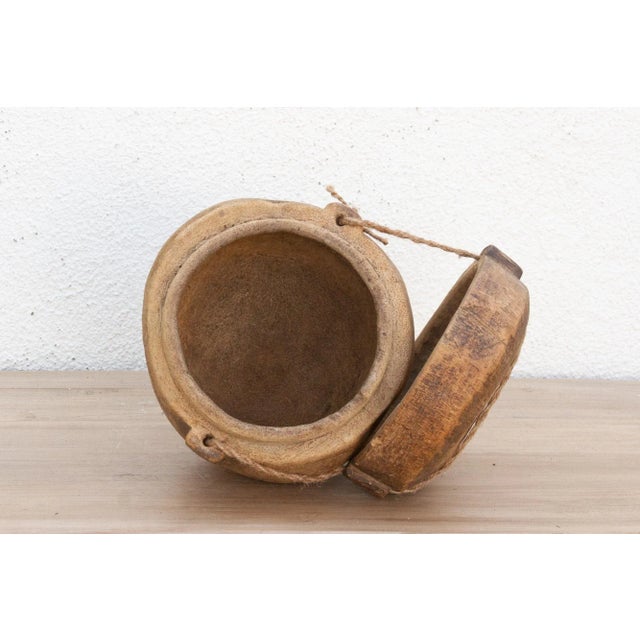 Tan Antique Wooden Food Storage Basket For Sale - Image 8 of 9