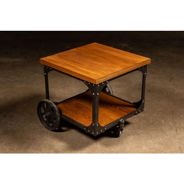 Industrial Late 20th Century Contemporary Industrial Style Steel Side Table For Sale - Image 3 of 8