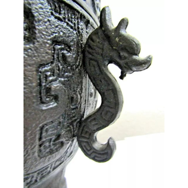 Vintage 1960's Ice Bucket Asian Motif Verdigris James Mont Style Barware For Sale In Miami - Image 6 of 12