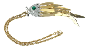 Articulated Fish Pendant Rope Chain Necklace, 1960's