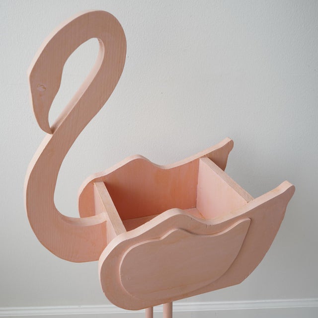 Vintage Artist Studio Handmade Wood Flamingo Planter For Sale - Image 15 of 16