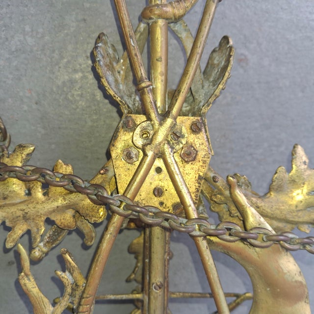 C1840 Large French Louis XIV Heraldic Gilt Bronze Castle Wall Sconce For Sale - Image 12 of 18