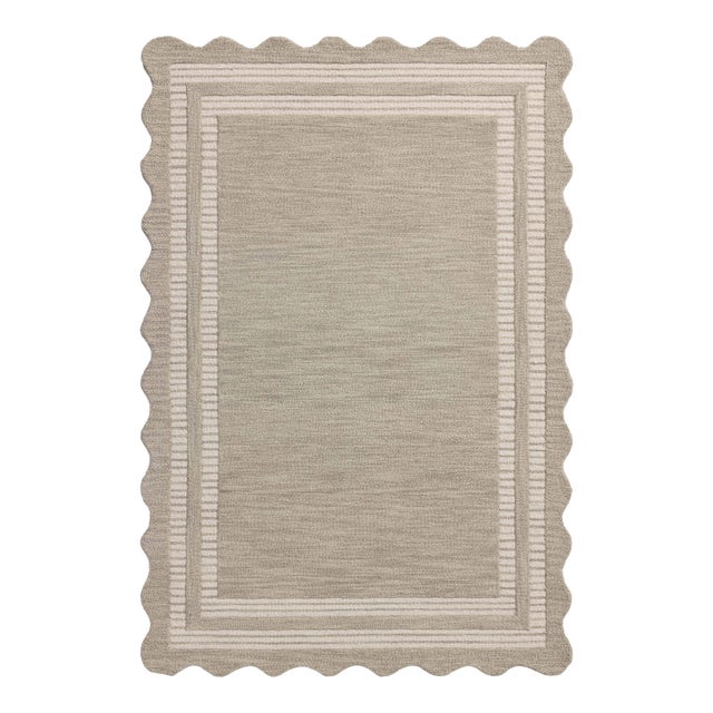 Chris Loves Julia x Loloi Scottie Fog / Ivory 3'-6" x 5'-6" Accent Rug For Sale