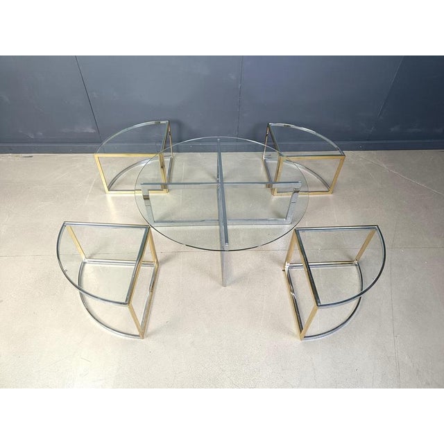 Large Coffee Table Set attributed to Maison Charles, 1970s, Set of 5 For Sale - Image 6 of 13