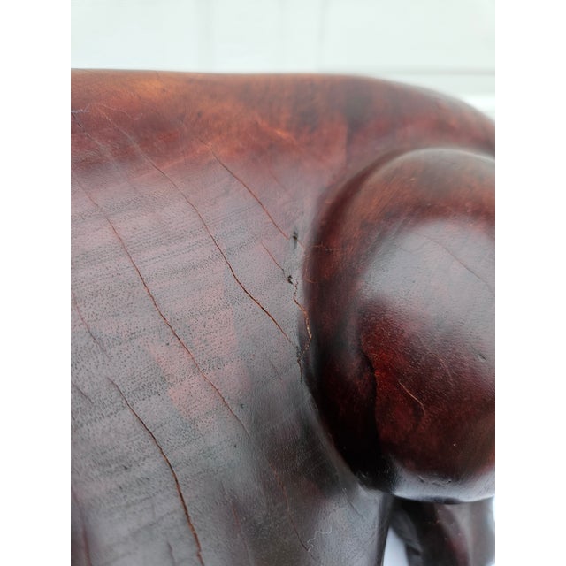 Massive Hand Carved Wooden Hippopotamus Hippo Sculpture For Sale - Image 16 of 17