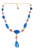 Bochic "Capri" Blue Opal, Ruby & Sapphire Necklace Set in 22k Gold & Silver For Sale