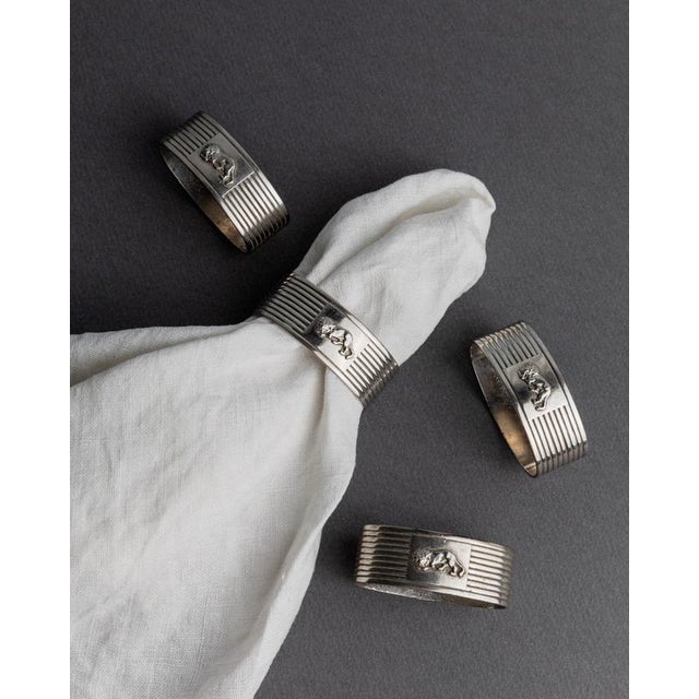 Silver Vintage Silver-Plated Napkin Rings, 1960s, Set of 4 For Sale - Image 8 of 11
