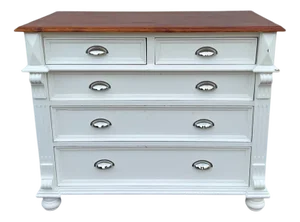 Chest of Drawers in Painted Pine Wood, 1920s