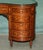 Gold Victorian Marquetry Inlaid Hardwood Kidney Library Desk For Sale - Image 8 of 18