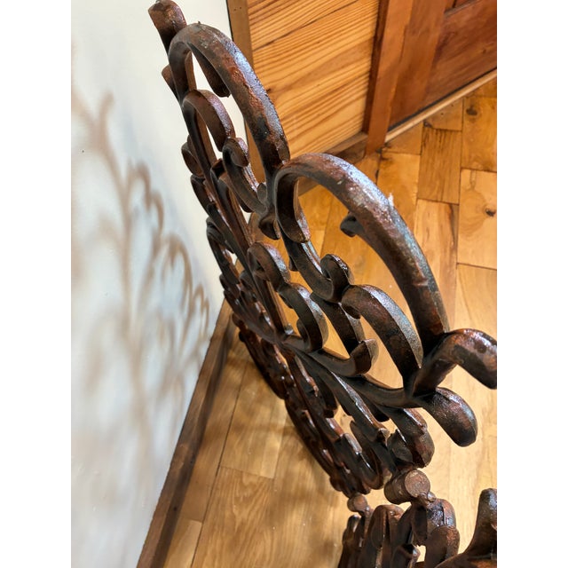 Vintage Ornate Spanish Style Cast Iron Fireplace Screen For Sale - Image 9 of 13