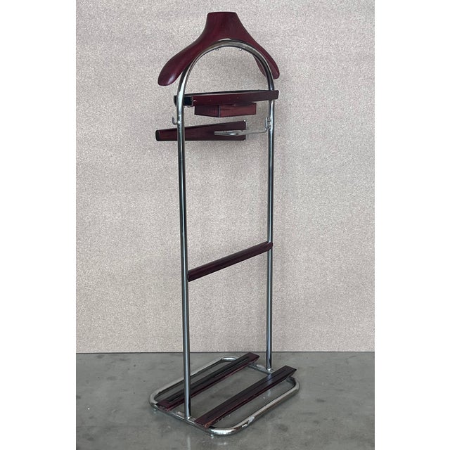 Ico Parisi Style Beechwood and Brass Suit Rack or Vallet For Sale - Image 4 of 8