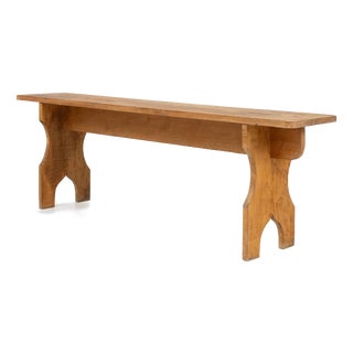 Art Deco Bench in Wood, France, 1940s For Sale