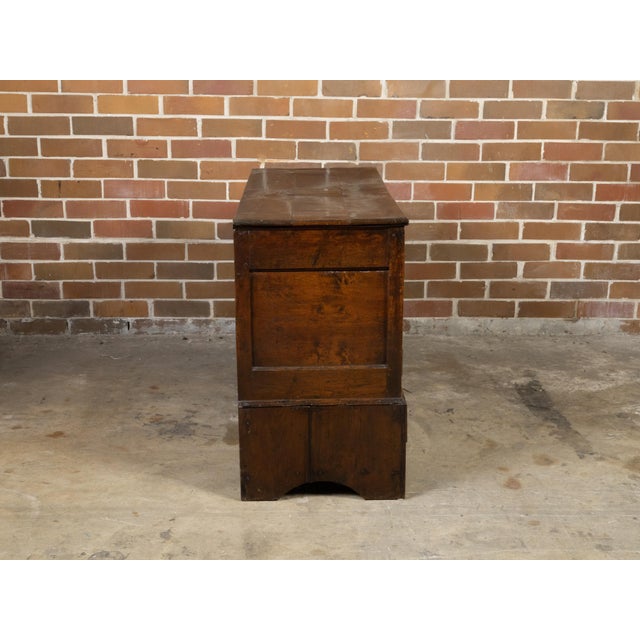 Brown Small English Georgian Period 18th Century Oak Buffet with Carved Arching Motifs For Sale - Image 8 of 12