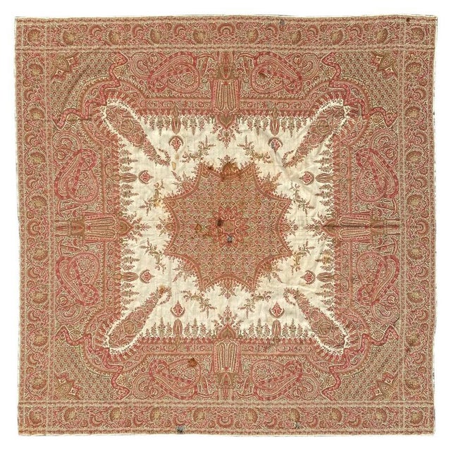 French Kashmir Square Shawl, 1890s For Sale - Image 15 of 15