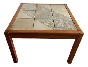 Vintage Gangso Mobler Mid Century Danish Modern Teak Tile Top End Table