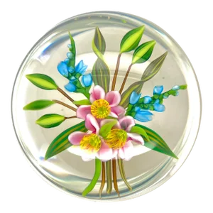 Chris Buzzini 1987 Floral Bouquet Paperweight