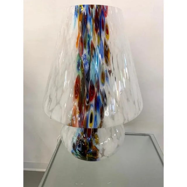 Glass Venetian Murrine Table Lamp by Simoeng For Sale - Image 7 of 9