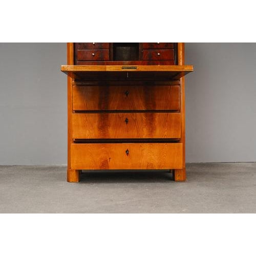 Biedermeier Standing Secretaire in Mahogany For Sale - Image 14 of 18