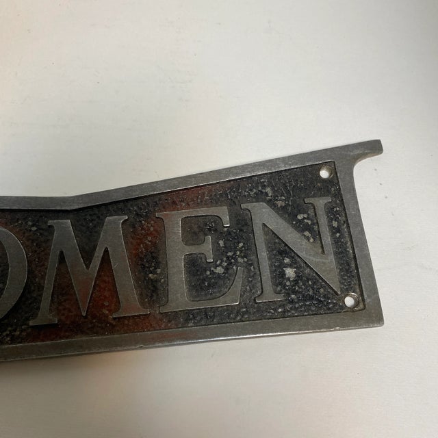 Vintage 1941 Cast Aluminum Women Door Plaque For Sale - Image 11 of 13