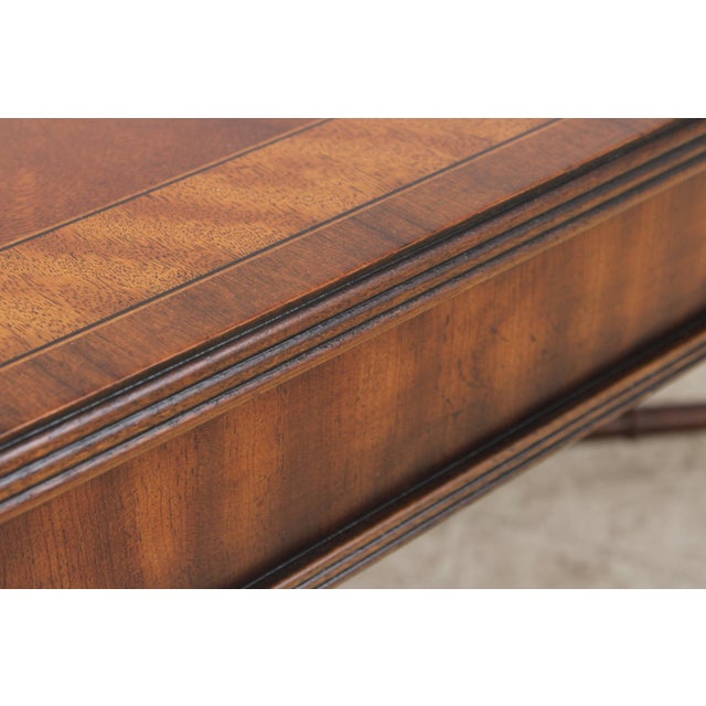 Brown Henredon Regency Mahogany Inlaid Coffee Table For Sale - Image 8 of 15