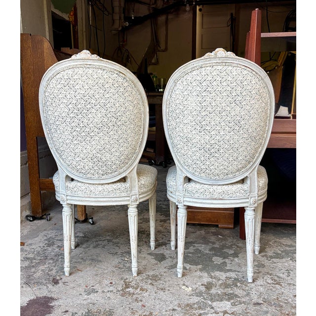 Late 19th Century French Chairs With Rose Tarlow Fabric For Sale - Image 4 of 12