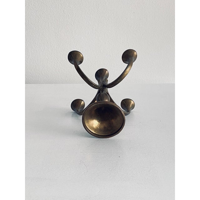 Mid-Century Modern Brass Candlesticks in Brass, Set of 2 For Sale - Image 6 of 12