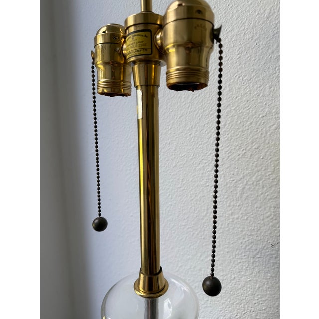 Brass Vintage Marbro Venetian Murano Swirl Glass Table Lamp For Sale - Image 8 of 17