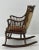Late 19th Century Early American Antique Solid Oak Rocking Chair With Original Upholstery For Sale In Seattle - Image 6 of 11