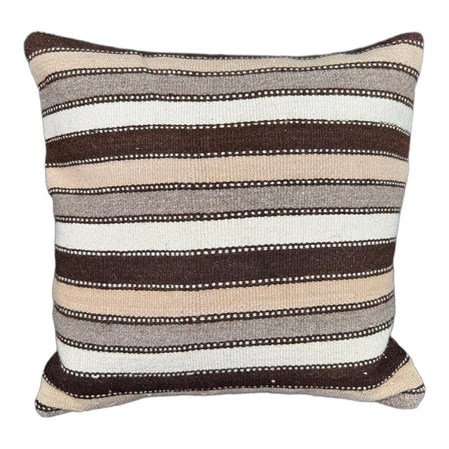 Turkish Hemp Pillow Cushion Natural Beige Brown Cushion Cover 20"x20" For Sale