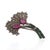 Art Deco Inspired Ruby, Emerald & Diamond Oxidised Brooch Pendant in Silver For Sale - Image 9 of 13