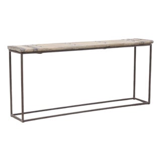 Console Table Made From Antique Chinese Compound Gate Element on Iron Base For Sale