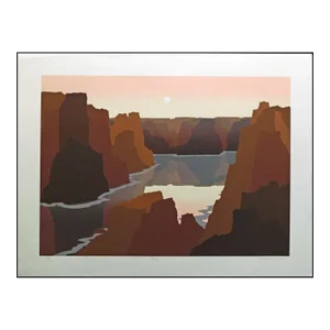 1980s Robert Wilson "Horizon" Signed Numbered Fine Art Serigraph Landscape