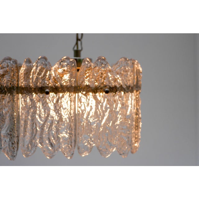 Orrefors Vintage Crystal Glass Pendant Lamp by Carl Fagerlund for Orrefors, Sweden, 1970s For Sale - Image 4 of 18