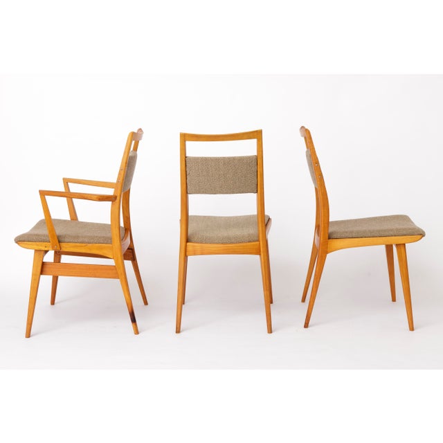 1970s Vintage German Chairs in Beech, 1970s, Set of 3 For Sale - Image 5 of 10