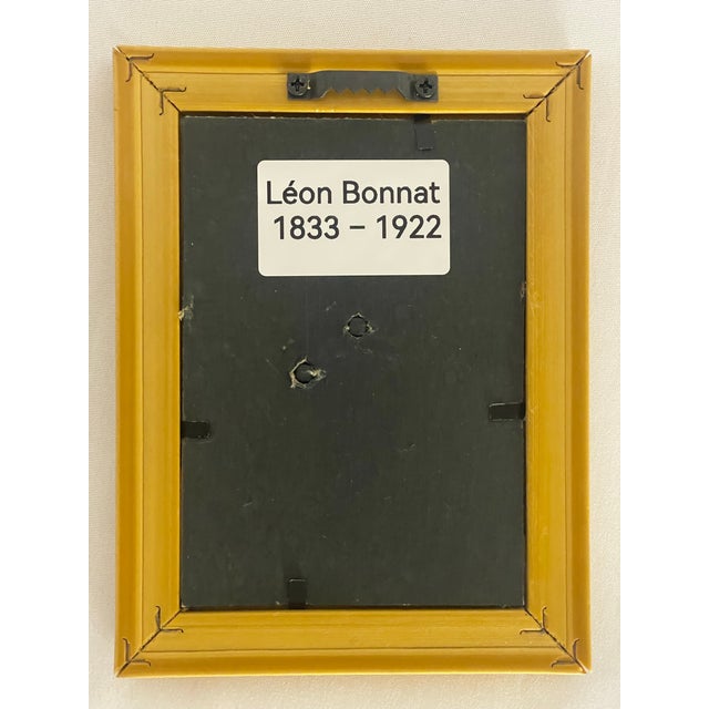 2020s Miniature Léon Bonnat “Roman Girl at a Fountain” Portrait Print in Gilt Frame For Sale - Image 5 of 10