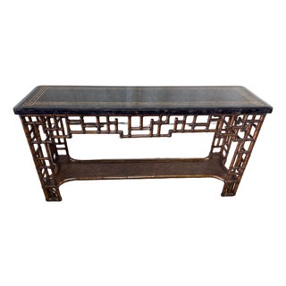 Vintage Lexington Tommy Bahama Royal Kahala Fretwork Console Table Side Table For Sale