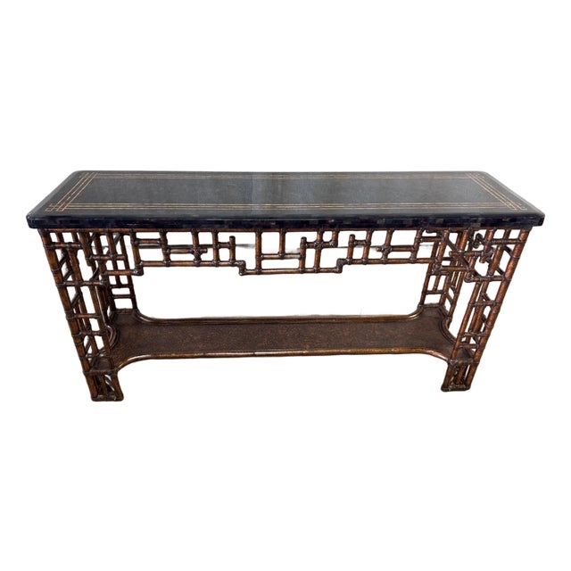 Vintage Lexington Tommy Bahama Royal Kahala Fretwork Console Table Side Table For Sale