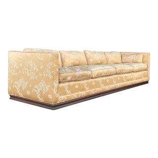 1950s Wormley Dunbar Style 9ft Sofa With Plinth Base For Sale