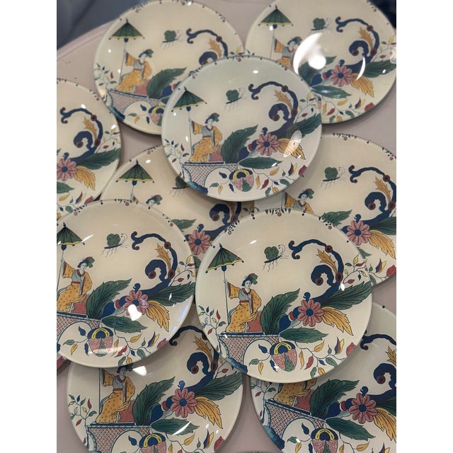 Shell Set of 13 John Derian New York Handcrafted Chinoiserie Decorative Accent Plates – 7” Decoupage Wall For Sale - Image 7 of 7