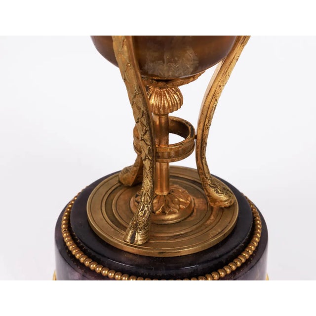 French A Rare Pair of French Ormolu-Mounted Blue John Vases Candlesticks, C. 1870 For Sale - Image 3 of 18
