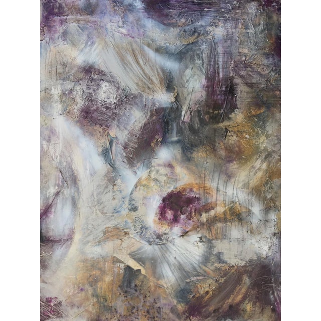 Metal "Celestial" Original Abstract Modern Purple Metallic Painting For Sale - Image 7 of 7