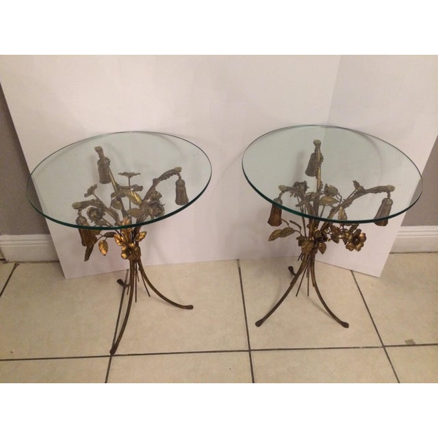 Vintage Gold Leaf End Tables A Pair Chairish